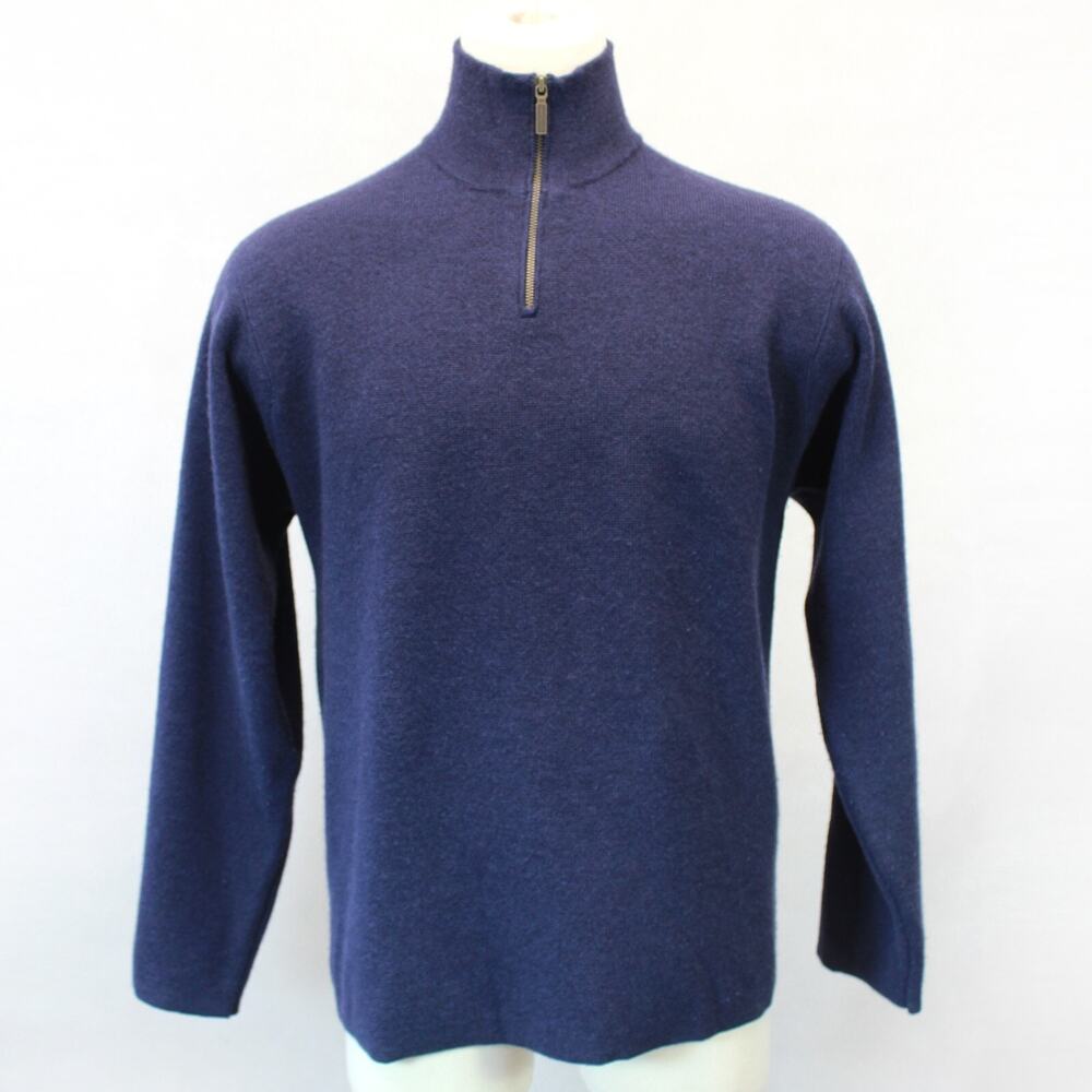 Timberland Heavy Warm 100% wool blue 1/4 zip sweater vintage Y2K XL